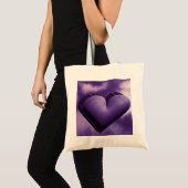 Paarse Hart Waterverf Valentijn Gift Canvas tas (Voorkant (product))