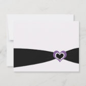 Paarse Hart Zwarte Lint Bewaar de Datum Save The Date (Achterkant)