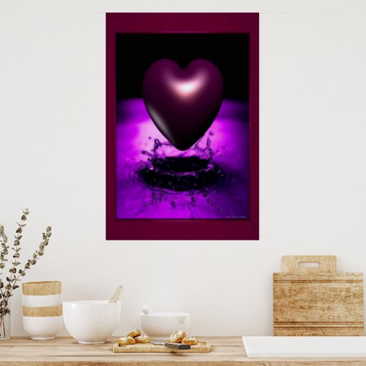 Paarse hartafdruk poster (Keuken)