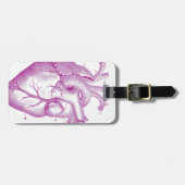 Paarse  hartanatomie bagagelabel (Voorkant horizontaal)