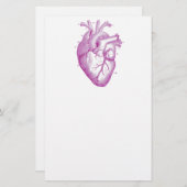Paarse hartanatomie briefpapier (Voorkant / Achterkant)