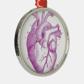 Paarse  hartanatomie metalen ornament (Rechts)