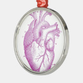 Paarse  hartanatomie metalen ornament (Links)