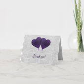 Paarse hartballonnen bruiloft Dank je Bedankkaart (Voorkant)