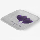 Paarse hartballonnen weduwschap Borden Papieren Bordje (Gebogen)