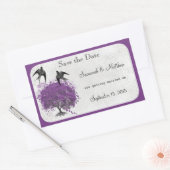 Paarse Hartblad Boom Bruiloften Rechthoekige Sticker (Envelop)