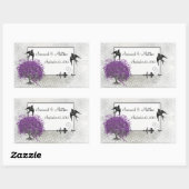 Paarse Hartblad Boom Bruiloften Rechthoekige Sticker (Vel)