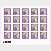 Paarse Hartblad Boom Bruiloften Vierkante Sticker (Vel)