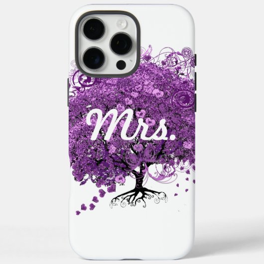 Paarse Hartblad Boom Mrs Bride Case-Mate iPhone Case (Achterkant)
