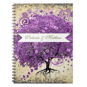 Paarse Hartblad Boom Trouwplanner Notitieboek
