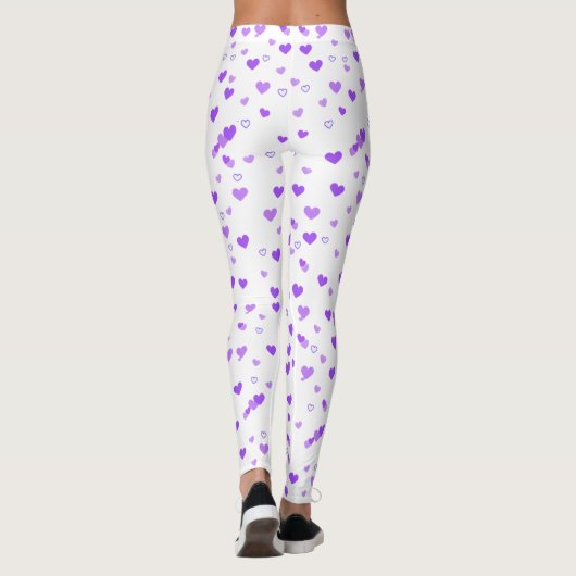 Paarse-hartcluster Leggings (Achterkant)