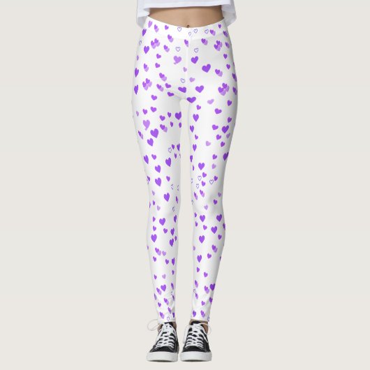Paarse-hartcluster Leggings (Voorkant)