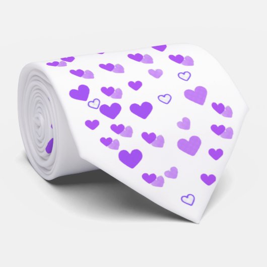 Paarse-hartcluster Stropdas (Opgerold)