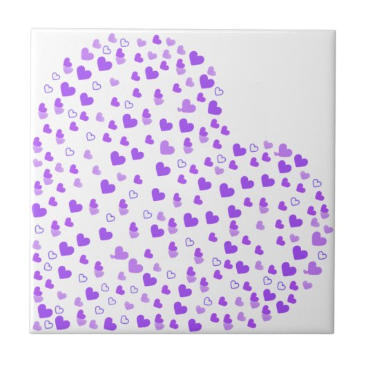 Paarse-hartcluster Tegeltje (Voorkant)