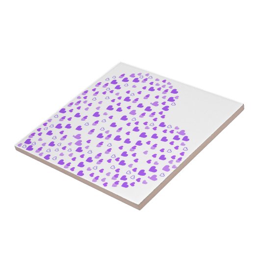 Paarse-hartcluster Tegeltje (Zijkant)