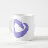 Paarse hartdraak op wit koffiemok (Voorkant links)