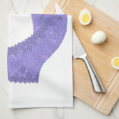 Paarse hartdraak op wit theedoek (Quarter Fold)