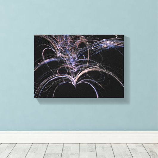 Paarse harten Abstract Canvas Afdruk (Insitu (Houten vloer))