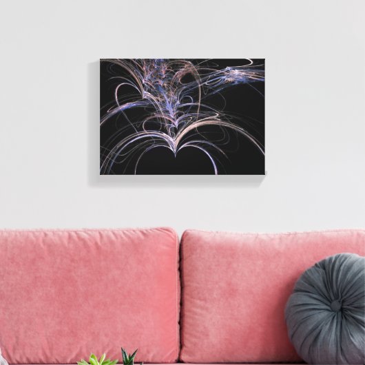 Paarse harten Abstract Canvas Afdruk (Insitu (Woonkamer))