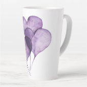 *Paarse Harten Aquarel Digitale Kunst Latte Mok (Rechterhoek)