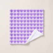 Paarse harten bad handdoek (Wasdoekje)
