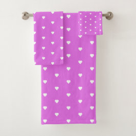 Paarse harten bad handdoek