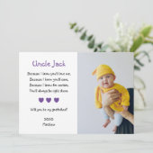 Paarse harten... ben je mijn vader met foto kaart (Staand voorkant)