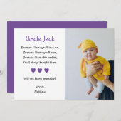 Paarse harten... ben je mijn vader met foto kaart (Voorkant / Achterkant)