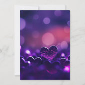 Paarse Harten Bokeh Bachelorette Party Kaart (Achterkant)