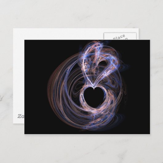 Paarse harten briefkaart (Voorkant / Achterkant)