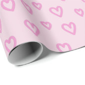 Paarse harten cadeaupapier (Rol Hoek)