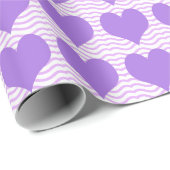 Paarse harten cadeaupapier (Rol Hoek)