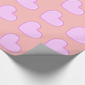 Paarse harten cadeaupapier (Hoek)