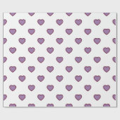Paarse harten cadeaupapier (Vlak)