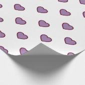Paarse harten cadeaupapier (Hoek)
