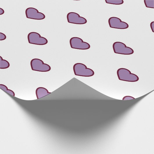 Paarse harten cadeaupapier (Hoek)
