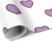 Paarse harten cadeaupapier (Rol Hoek)