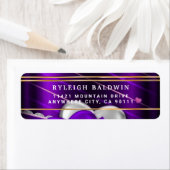 Paarse harten Elegant Return Address Label (Insitu)