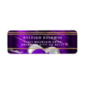 Paarse harten Elegant Return Address Label (Voorkant)