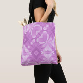 Paarse harten en diamanten tote bag (Dichtbij)