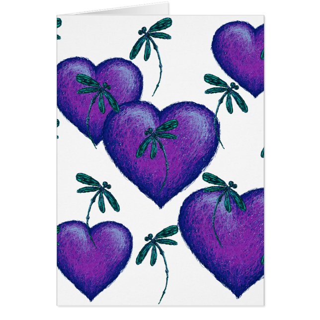 Paarse harten en libellen (Voorkant)