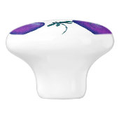 Paarse harten en libellen keramische knop (Zijkant)