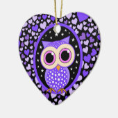paarse harten en uil keramisch ornament (Links)