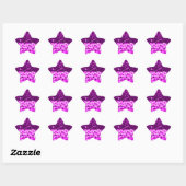 Paarse harten Faux Glitter Ster Sticker (Vel)