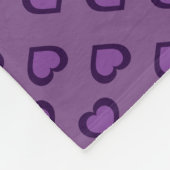 Paarse harten fleece deken (Hoek)