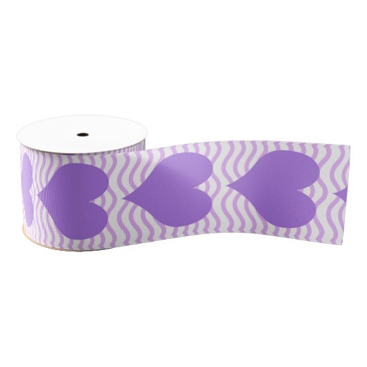 Paarse Harten Grosgrain Lint (Spoel)