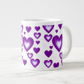 Paarse harten grote koffiekop (Voorkant rechts)