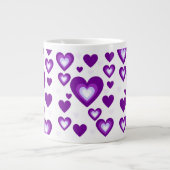 Paarse harten grote koffiekop (Voorkant)