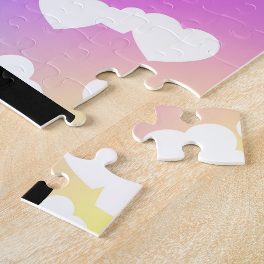 Paarse harten GYMNASTICS PUZZLE Persoonlijk Legpuzzel (Zijkant)