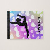 Paarse harten GYMNASTICS PUZZLE Persoonlijk Legpuzzel (Horizontaal)